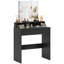Dressing Dressing Table with Mirror, Drawers, for Bedroom, Black