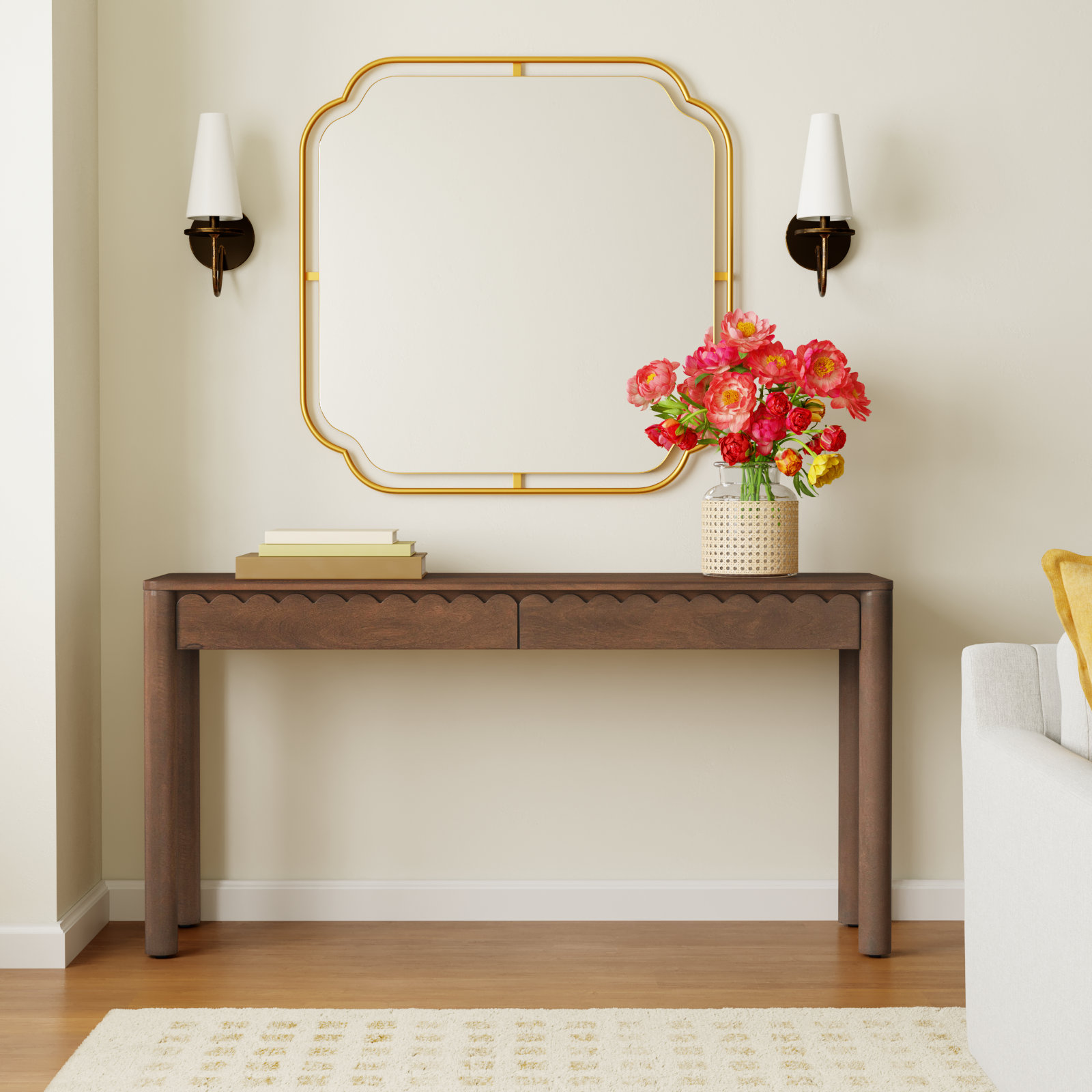 Lola 58'' Solid Wood Console Table
