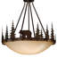 Luminaire suspendu en forme d'ours rustique en bronze bruni à 4 lumières de 24 po avec abat-jour en verre ambré Bozeman, luminaire suspendu pour table de salle à manger, cuisine, entrée, chambre à coucher, îlot, vestibule-38719415