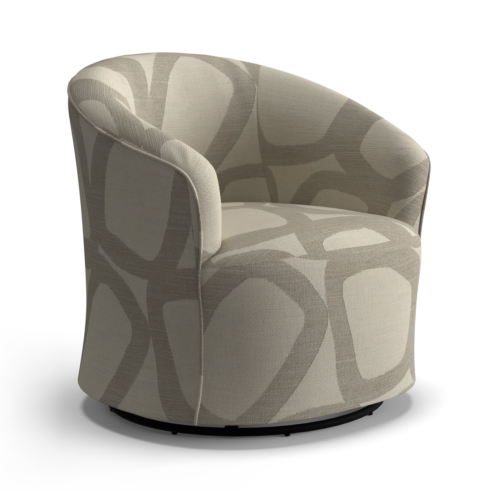 Jude Upholstered Swivel Nursery Chair, Keegan Sisal Abstract Performance