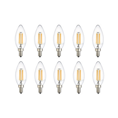 6W (40 Watt Equivalent) B10 E12 Dimmable LED Candelabra Light Bulb