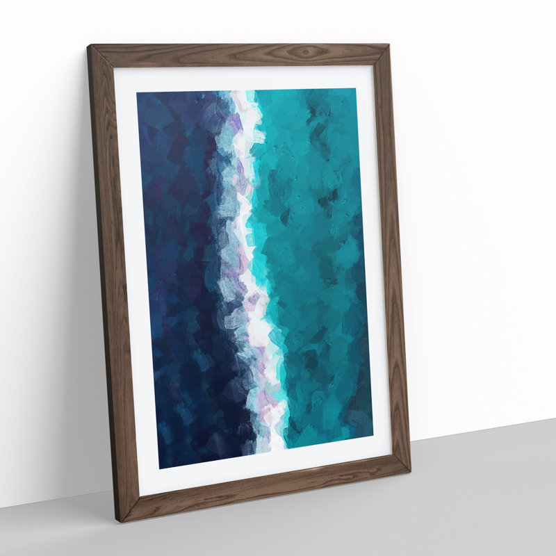 Atmosphere Abstract - Single Picture Frame Painting, 34cm H x 25cm W x 2cm D, Walnut Framed