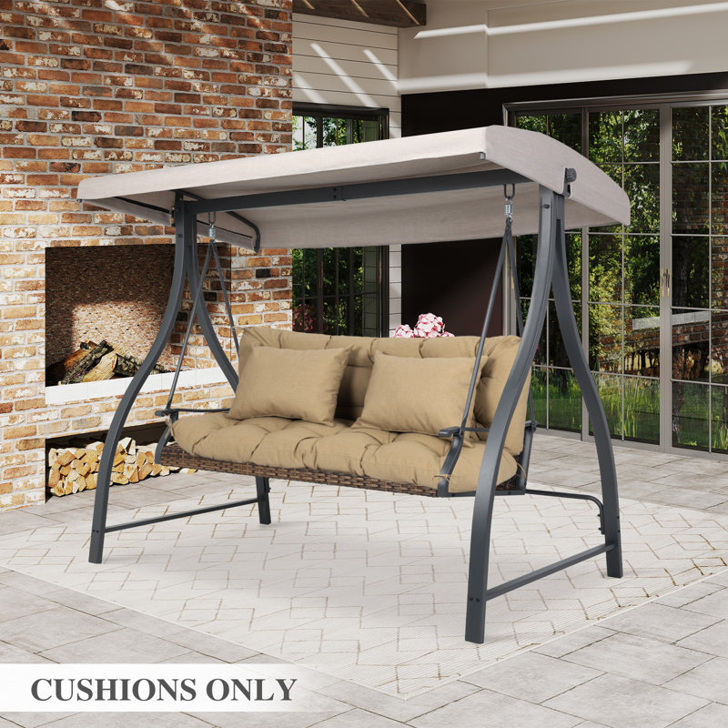 Tufted Porch Swing Cushions, Brown