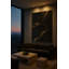 Gilded Silence - Black & Gold Abstract Noire Framed Canvas Wall Art by Kasian Art Studio - Black Frame