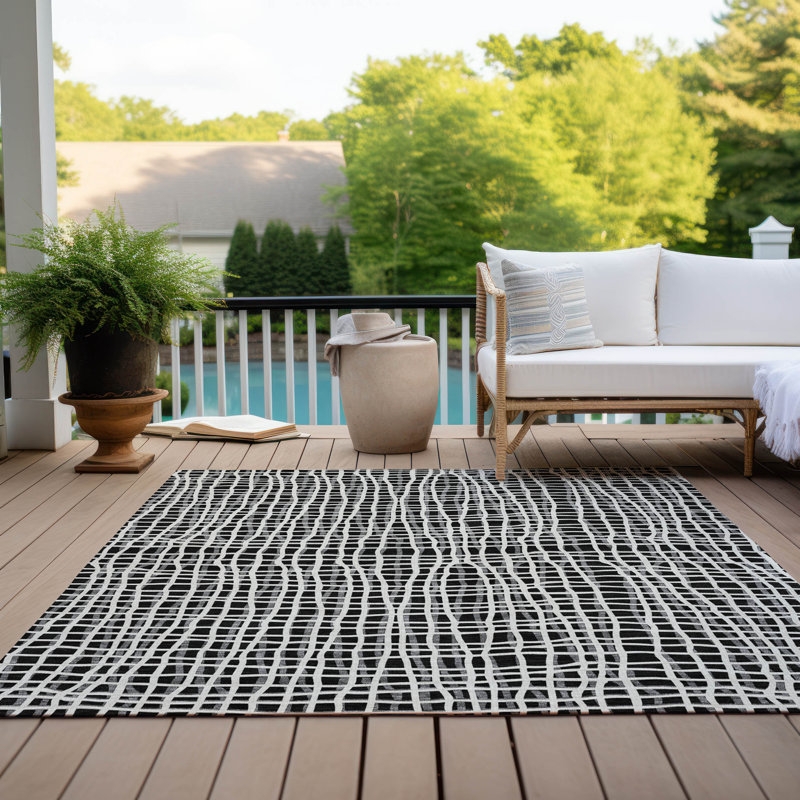  Tapis d'entrée / extérieur antidérapant Finck, Rectangle 2 pi 6 po x 3 pi 10 po