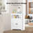 32" Corner Storage Cabinet, 3 Tiers Small Storage Cabinet With 2 Wooden Doors And Adjustable Shelves, Freestanding Corner Kitchen Cabinet For Living Room, Kitchen, Laundry Room, Bathroom, White
