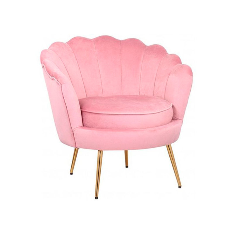 Avalynn 32.5'' Wide Velvet Lounge Chair, Light Pink Velvet