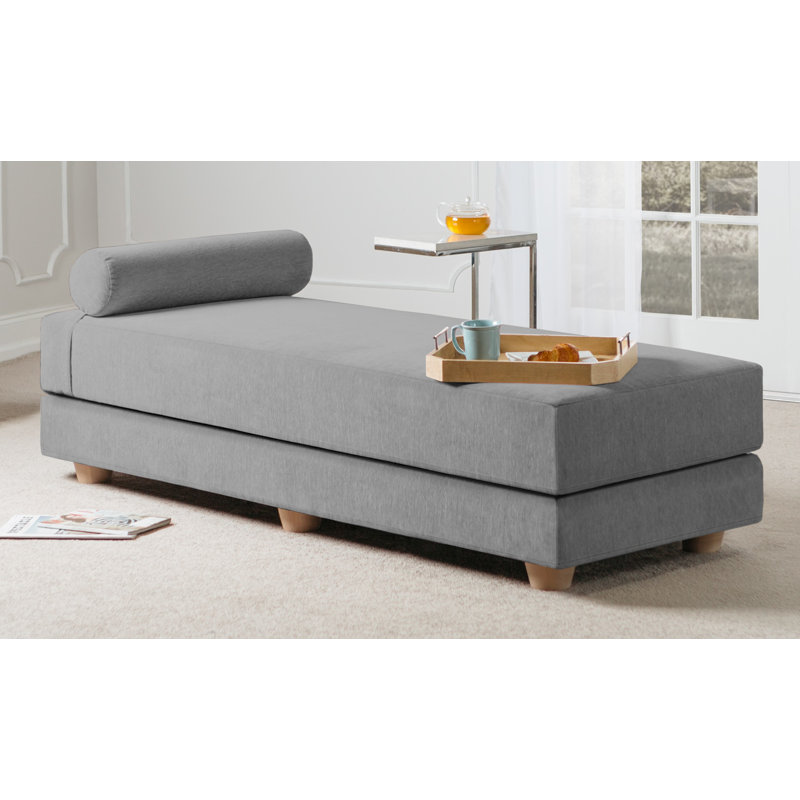 Frohna Daybed Fold-Out Queen-Size Mattress - Premium Chenille, Grey