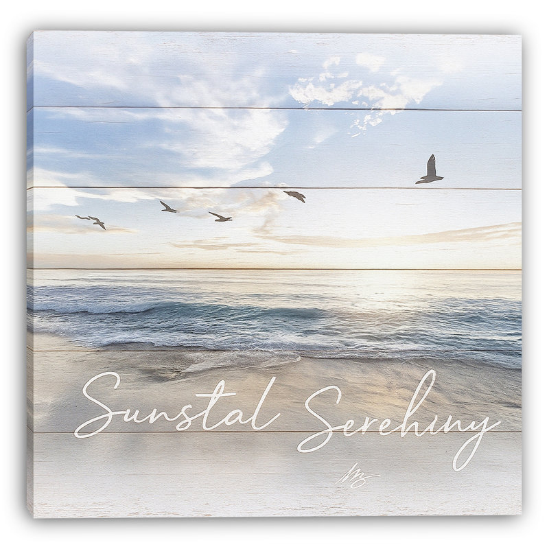 «Sunset Serenity - Coastal Ocean View», art mural sur toile, H 31 po x l 31 po