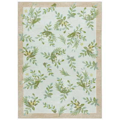 Msrw Floral 193 Performance Machine Washable Floral Rug