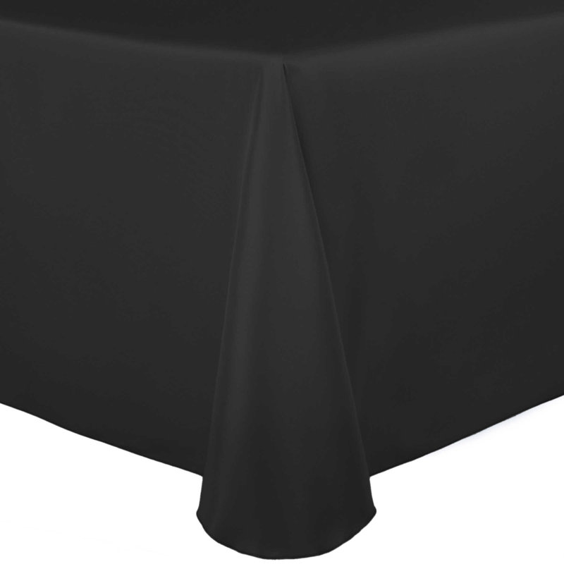 Ultimate Textile Oval Tablecloth, 3, 104" x 70", Black