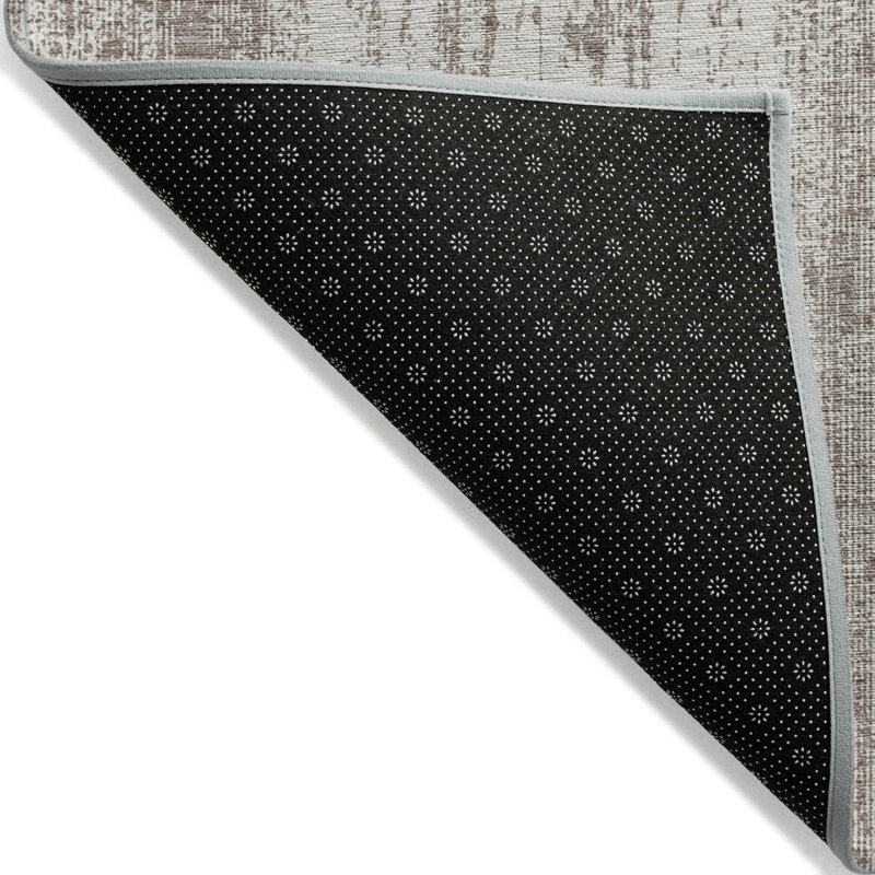 Tapis extérieur lavable rayé taupe et ivoire 3 pi x 5 pi