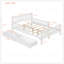 Structure de lit en bois robuste avec garde-corps et tiroirs de rangement sous le lit pour plus de sécurité et d'organisation-1350792544