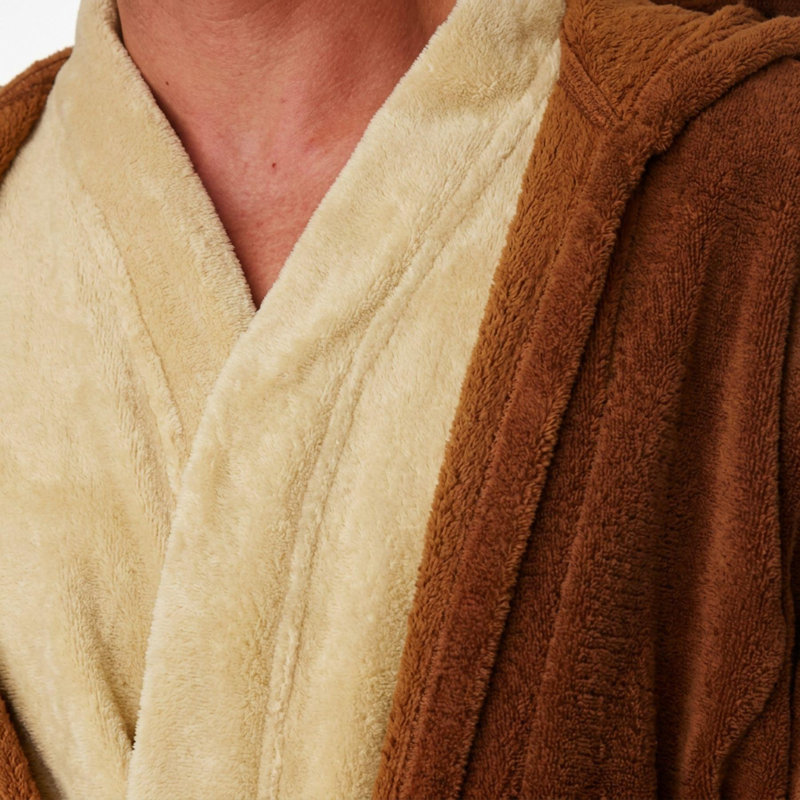 Polyester Fleece Mid-Calf Bathrobe with Pockets and Hood for Kids