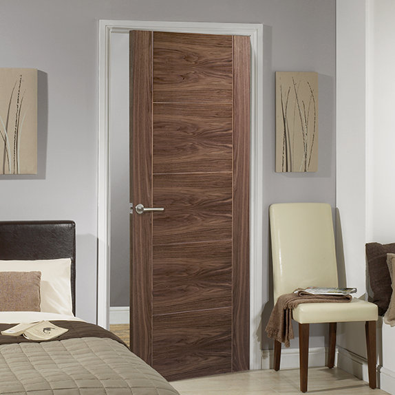 Vancouver 5P Walnut Internal Door, 198.1 cm H x 76.2 cm W x 3.5 cm D