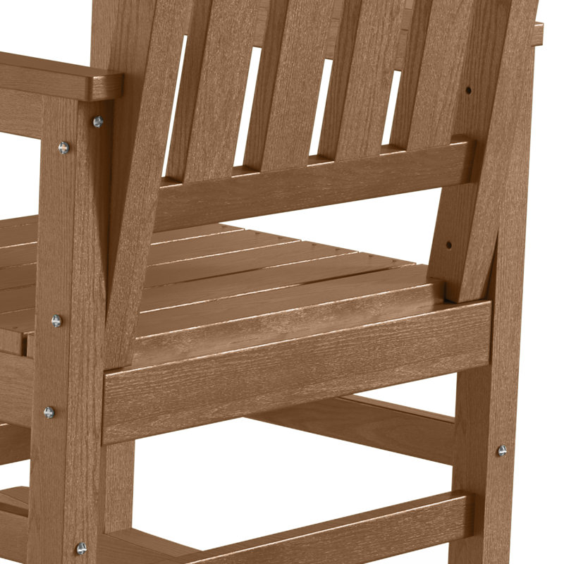 Outdoor Rocking Chairs Weather-Resistant HDPE Rocking Adirondack Chairs, Teak