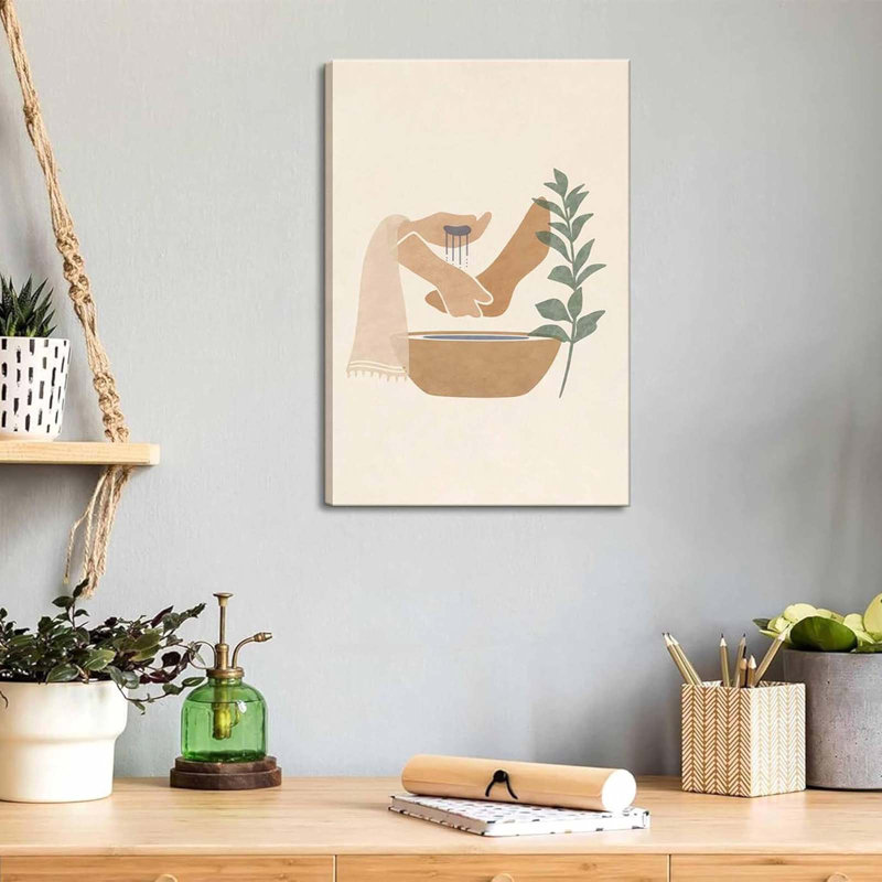 Christian Jesus Canvas Wall Art Boho Religious Bible Story Jesus Washed The Feet Of His Disciples Picture Wall Decor Poster Painting Print For Bedroom Living Room Bathroom Decoration