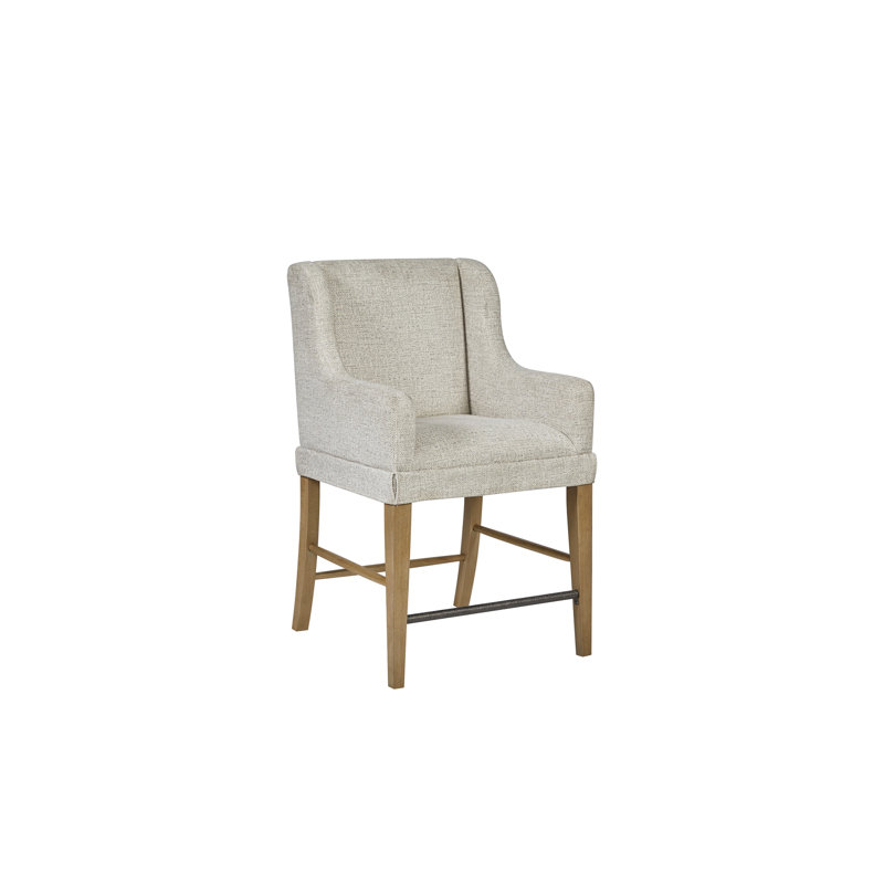 Tabouret de comptoir rembourré - Acajou, Havane clair