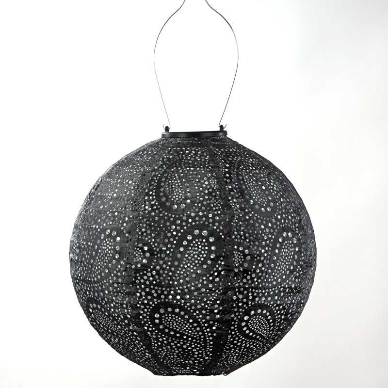 Lanterne ronde à motif cachemire gris foncé