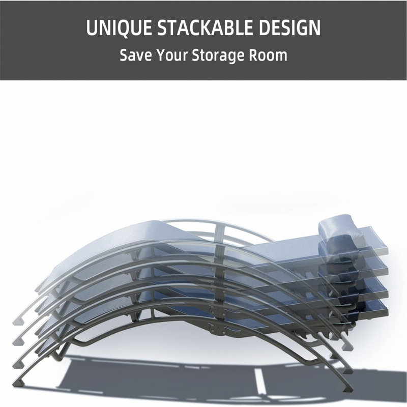 Méridiennes d'extérieur en aluminium avec table d'appoint en métal