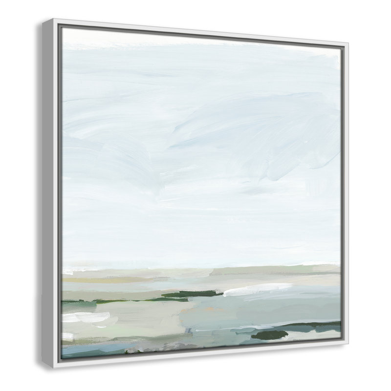 Catrena Pure Stillness - Cadre flottant, reproduction d'art sur toile, H 25,5 po x l 25,5 po, Blanc