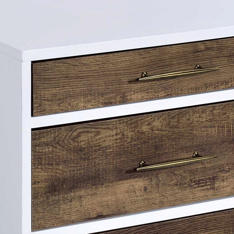 Élégante table de 3 chambres en chêne blanc et patiné - Organisez votre espace avec une touche de modernité
