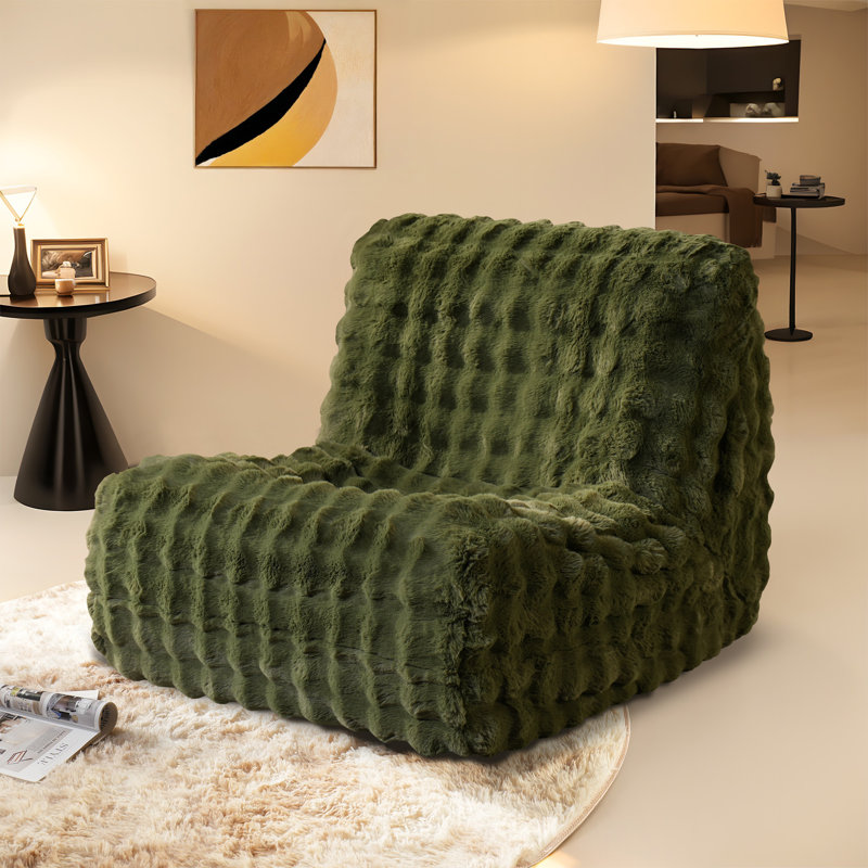 Fontanez No Assembly Required Compression Packed Bean Bag Chair For Adults, Giant Oversized Fluffy Bean Bag For Fireside, Mid Century Foam Floor Chair For Home, Apartment, Gaming Venue, Dorm