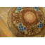 Antique Chinese Peking Small Scatter Size Wool Pile Brown, Camel Round Rug