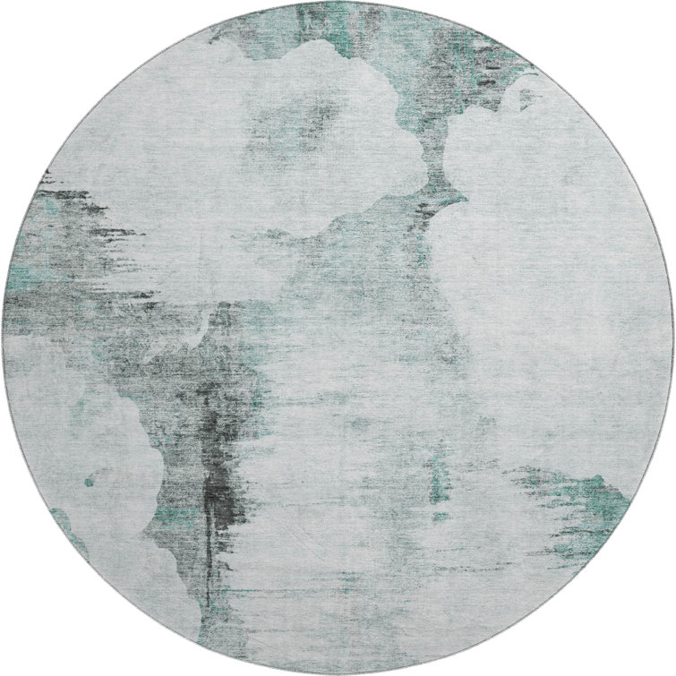 Premium Machine Washable Prisco Teal Rug