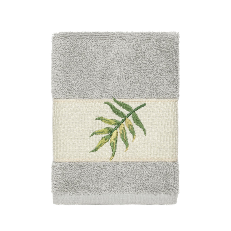 Essuie-mains en coton turc à ornements Zoe, Gris clair