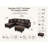 Sectional Couch Set For Living Room, 103 Inch Sectional Sofa Set With Storage Ottoman，l Shaped Modular Sofa For Living Room/apartmrnt/lounge/office(dark Brown,facing Left Chaise)-738984637
