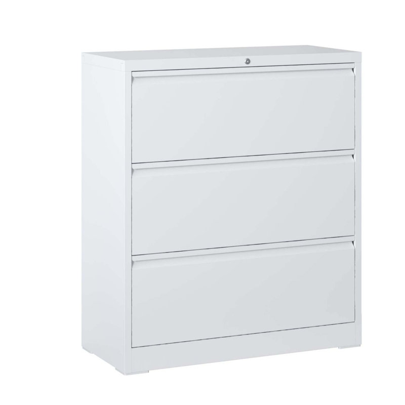 Classeur de rangement Merlind de 35,43 po de largeur, Blanc