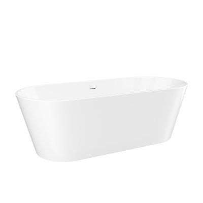 59.8" X 28.7" Freestanding Soaking Acrylic Bathtub