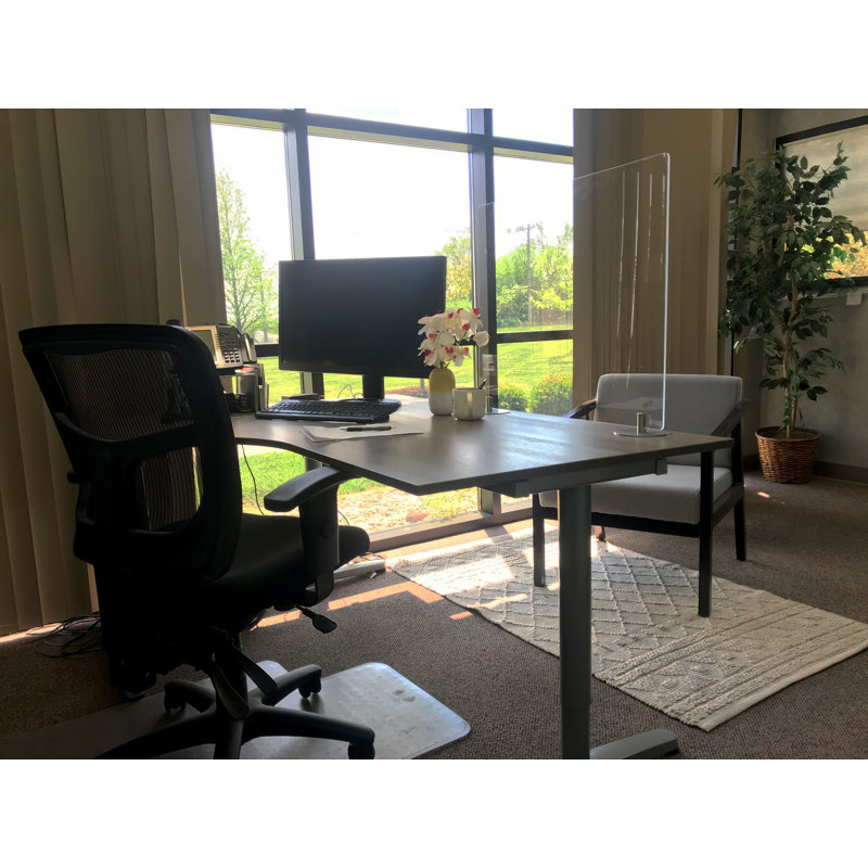 Panneau d'intimité pour bureau à 1 panneau Ghent, Transparent, H 24 po x l 42 po x P 5 po