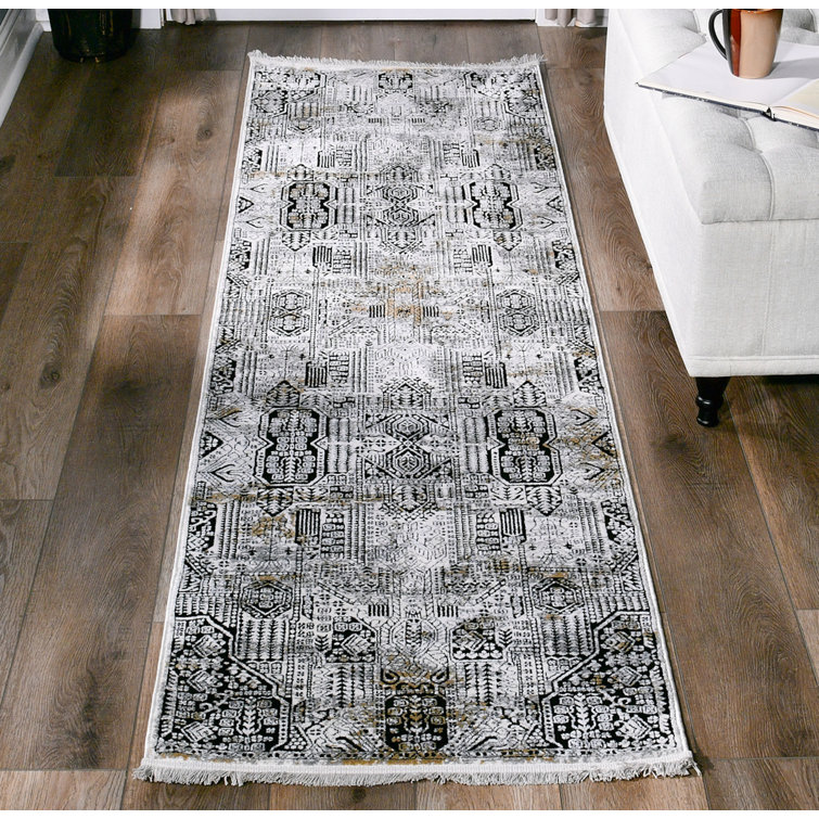 Tapis patchwork noir