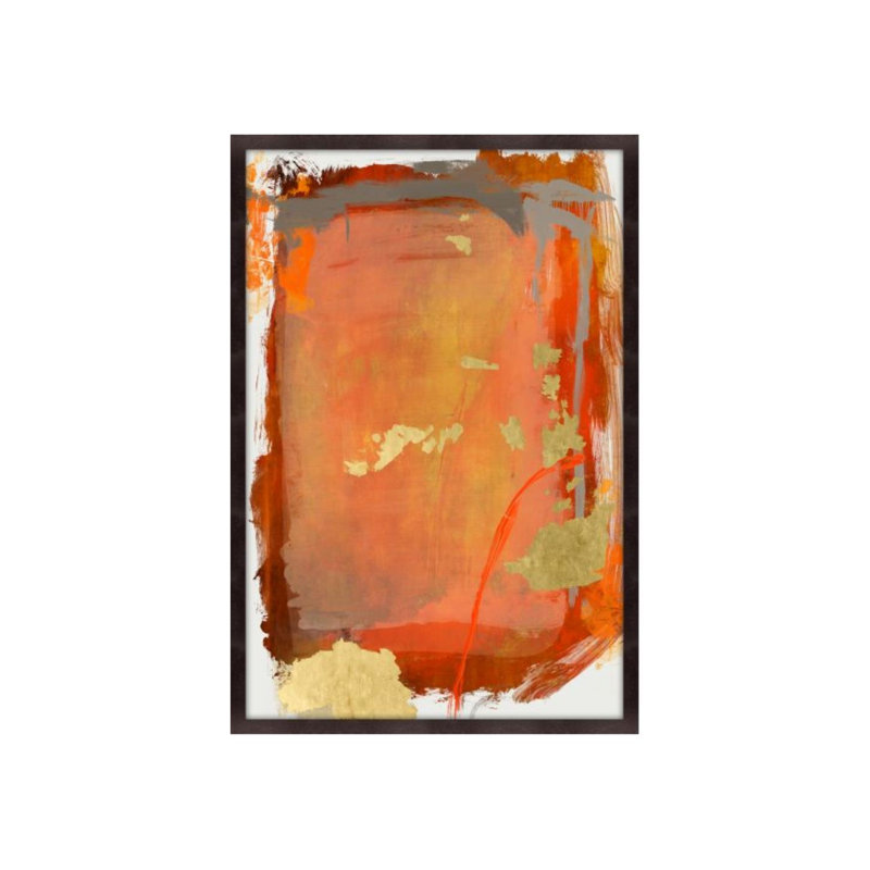 Persimmon Splash Painting by Mari Urasawa, Glass Coat, 60" H x 40" W x 1.5" D