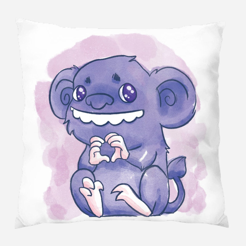 Coussin décoratif aquarelle Jessia, Microsuède, Intérieur