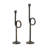 S/2 Black and Gold Iron Candle Holders with Playful Loop Design