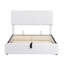 Lit plateforme tapissier double avec système de rangement hydraulique-465138357