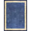 Tapis bleu antique en laine noué à la main bleu des années 1920