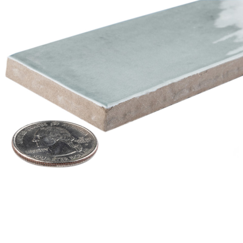 Carrelage mural en porcelaine 2 "x 6" Coco, Bleu vert
