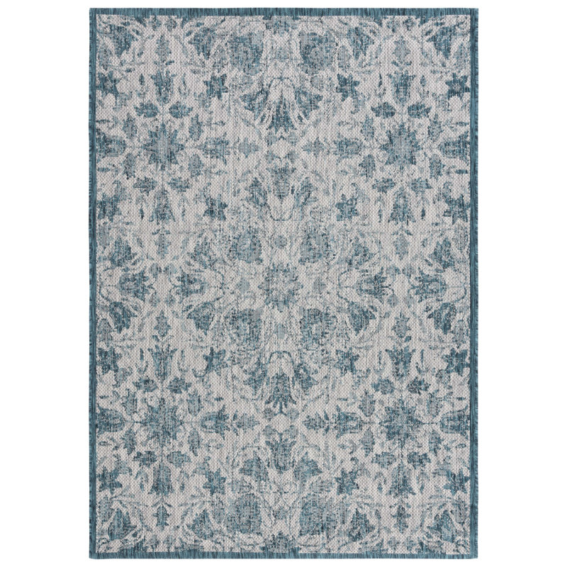 Berno Performance Floral Indoor/Outdoor Area Rug, Rectangle 5'3" x 7'7"