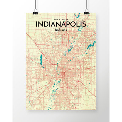 Indianapolis City Map - No Frame Print