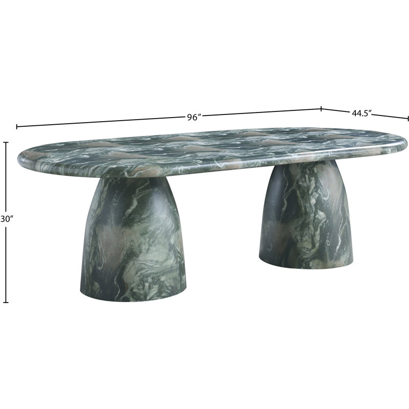Table de salle à manger Cosenza, H 30 po x l 96 po x P 44,5 po, Vert