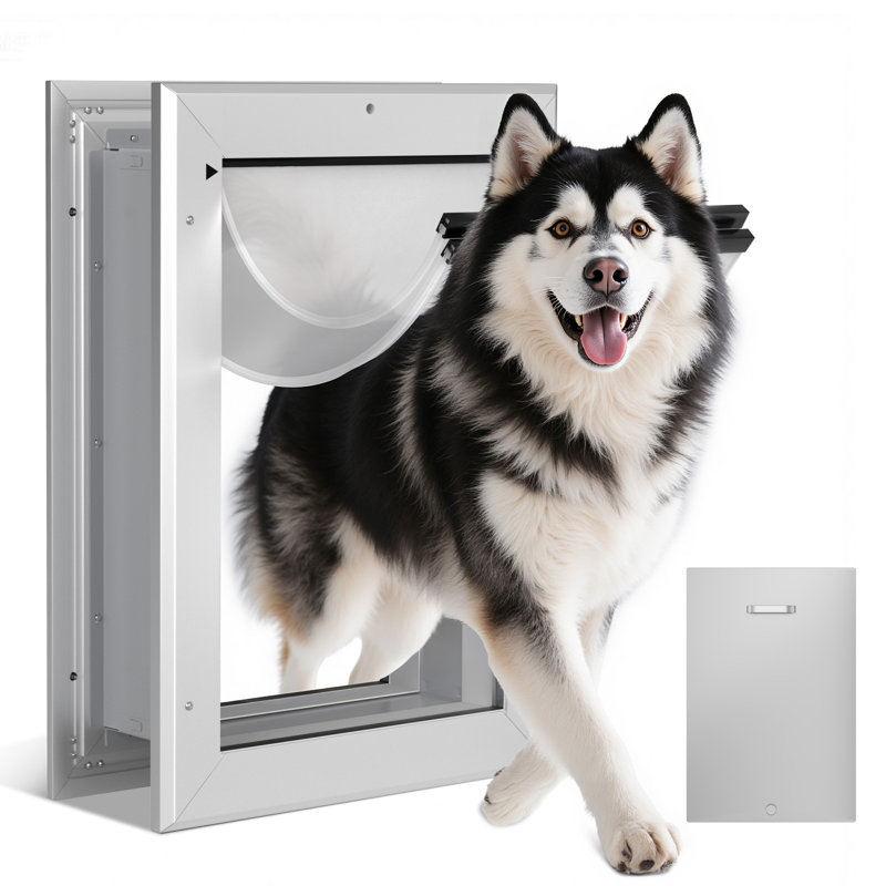 Porte pour animaux de compagnie télescopique en aluminium verrouillable et verrouillable pour petits et grands chiens