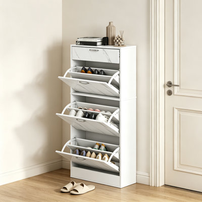 18 Pair Flip Down Shoe Storage