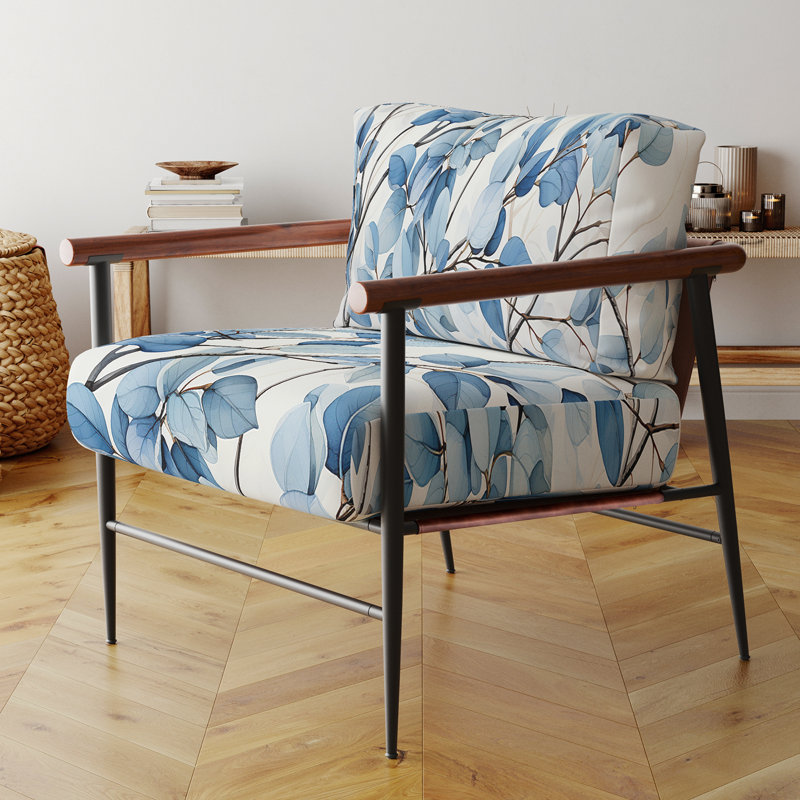 Fauteuil d'appoint rembourré Blue Bloom Bloom, Noir