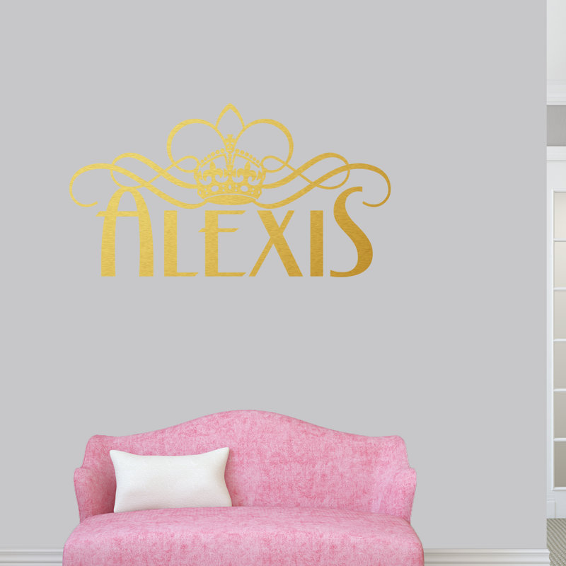 Text & Numbers Wall Decal, Gold, Yes