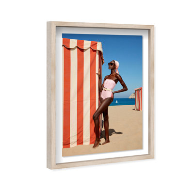 Vogue Coral Cabana I Shadowbox Fashion Print by Oliver Gal, Black Frame, 10 x 15