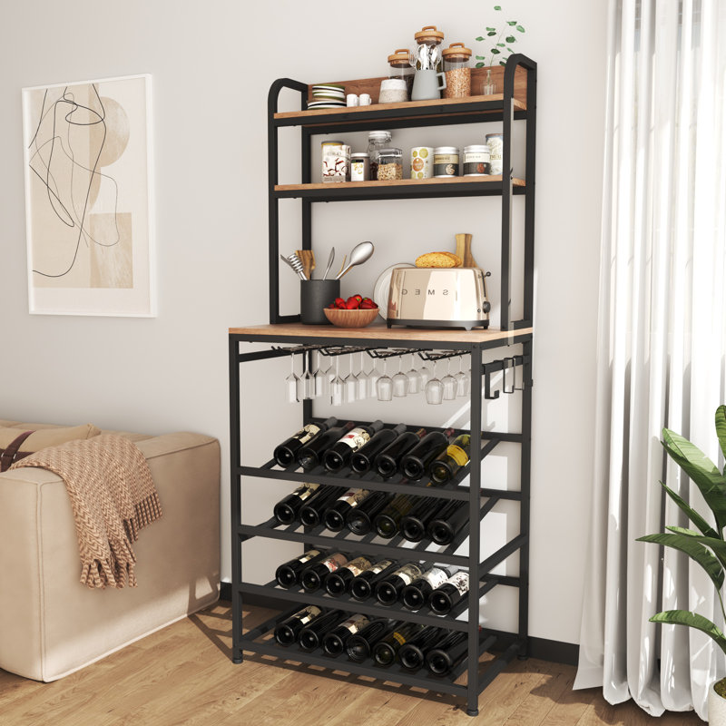 Bar à vin autoportant à 28 niveaux et 28 bouteilles, Beige